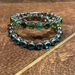 2 bracelets-1 blue & 1 green with magnet clasp
